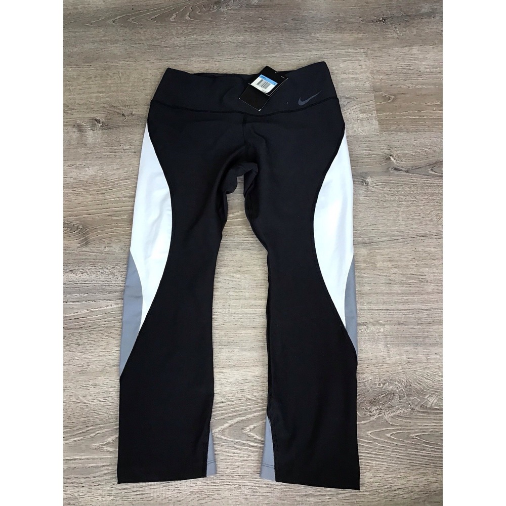 Nike Legend Dri Fit Crop Leggings Womens Size M Black Tight Fit New